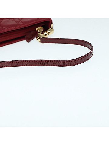 Dior Cannage Lady Red Leather Clutch Bag (view 2)