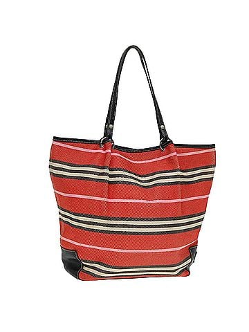 Burberry Red Canvas Tote Bag (view 1)