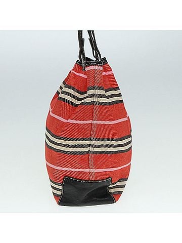 Burberry Red Canvas Tote Bag (view 2)