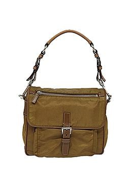 Prada Tessuto Brown Synthetic Shoulder Bag (view 1)