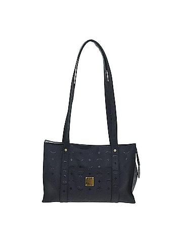 MCM Stark Visetos Black Leather Tote Bag (view 1)