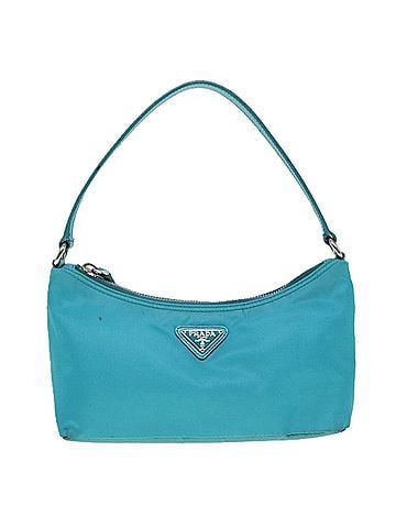 Prada Re-Nylon Blue Canvas Clutch Bag (view 1)