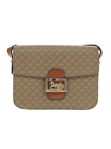 Céline Horse Carriage Beige Canvas Shoulder Bag (view 1)