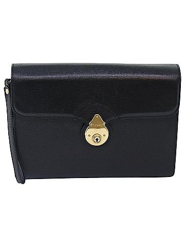 Burberry Black Leather Clutch Bag (view 1)