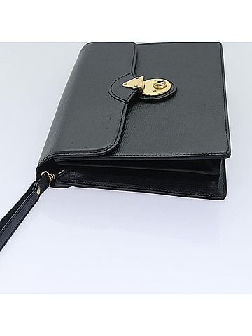 Burberry Black Leather Clutch Bag (view 2)