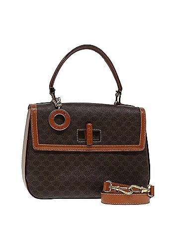 Céline Brown Canvas Handbag (view 1)