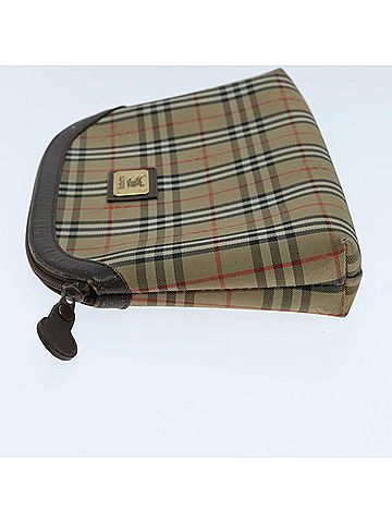 Burberry Nova Check Beige Canvas Clutch Bag (view 2)