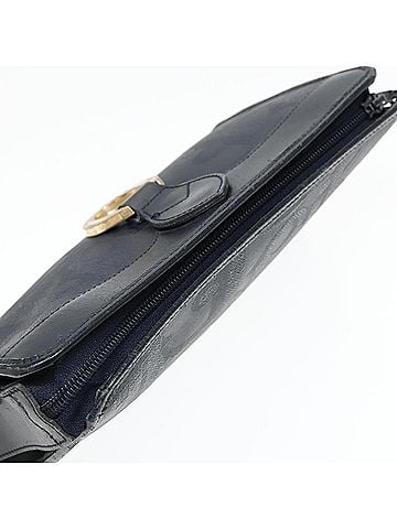 Dior Trotter Navy Canvas Clutch Bag (view 2)