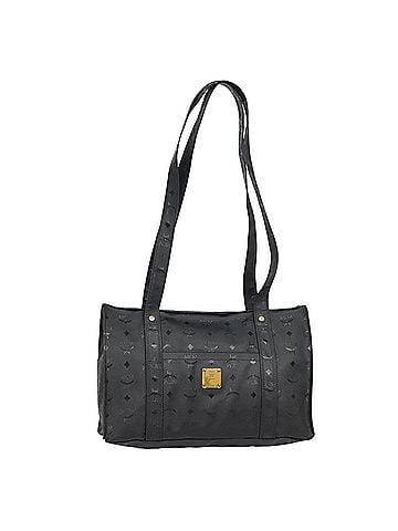 MCM Visetos Black Canvas Tote Bag (view 1)