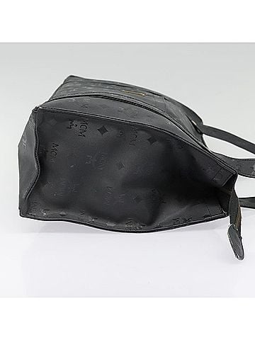 MCM Visetos Black Canvas Tote Bag (view 2)