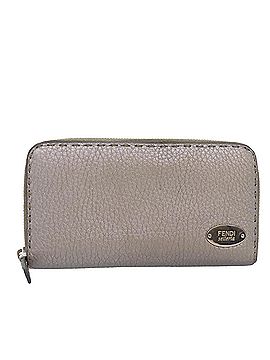 Fendi Selleria Silver Leather Wallet (view 1)