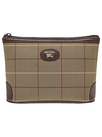 Burberry Nova Check Brown Canvas Clutch Bag (view 1)