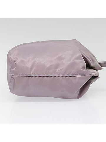 Prada Triangle Logo Purple Synthetic Clutch Bag (view 2)