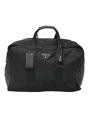 Prada Boston Black Synthetic Travel Bag (view 1)