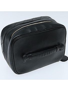Chanel Vanity Black Leather Clutch Bag (view 2)