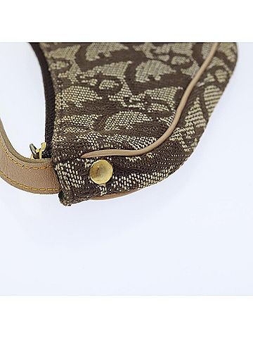 Dior Saddle Brown Canvas Clutch Bag (view 2)