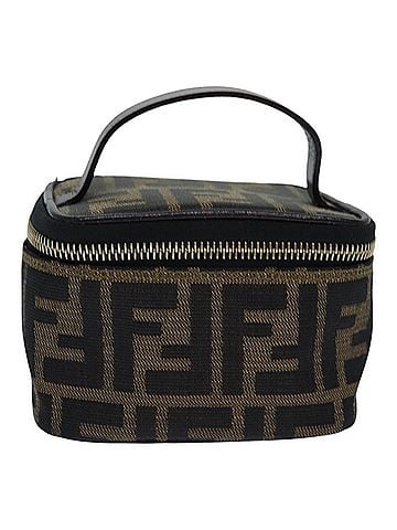 Fendi Brown Canvas Clutch Bag (view 1)