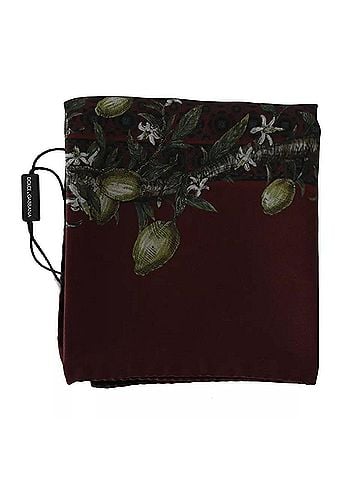 Dolce & Gabbana Basic Bordeaux 100% Silk Floral Wrap Women Women's Scarf (view 1)