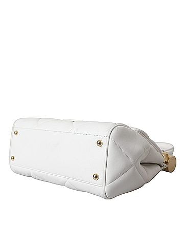 Dolce & Gabbana Basic White Calf Leather 90's SICILY Shoulder Satchel Women's Bag (view 2)