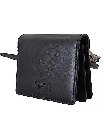 Dolce & Gabbana Basic Black Leather Bifold Shoulder Sling Women Women's Wallet (view 1)