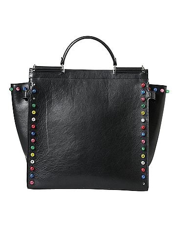 Dolce & Gabbana Basic Black SICILY Leather LED Top Handle Shoulder Women's Bag (view 2)