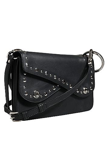 Dolce & Gabbana Basic Black Small Leather Studded Shoulder Crossbody Women's Bag (view 2)