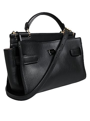 Dolce & Gabbana Basic Black Leather SICILY Top Handle Crossbody Women's Bag (view 2)