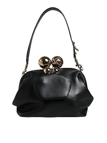Dolce & Gabbana Basic Black Calfskin Leather Shoulder Clutch Women's Bag (view 1)