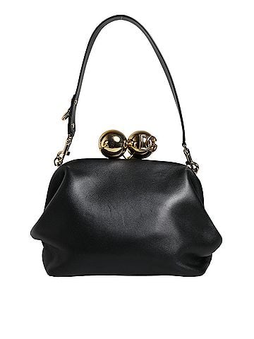 Dolce & Gabbana Basic Black Calfskin Leather Shoulder Clutch Women's Bag (view 2)