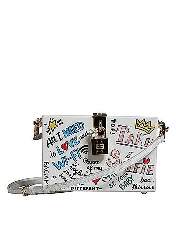 Dolce & Gabbana Basic White Graffiti Print Clutch Crossbody Women's Bag (view 1)