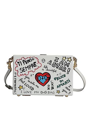 Dolce & Gabbana Basic White Graffiti Print Clutch Crossbody Women's Bag (view 2)