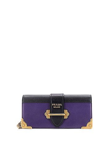 Prada Cahier Chain Clutch City Calf and Saffiano (view 1)
