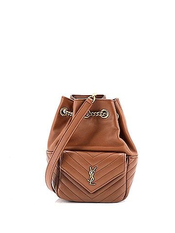 Saint Laurent Joe Bucket Bag Matelasse Chevron Leather Mini (view 1)