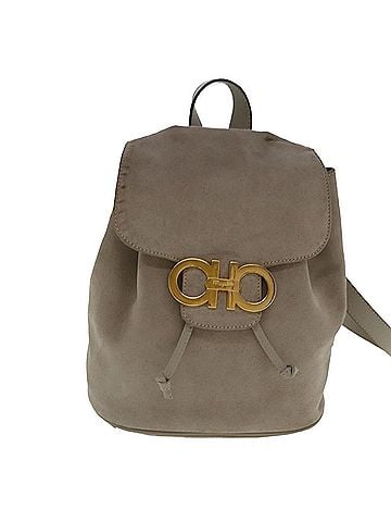 Salvatore Ferragamo Gancini Beige Suede Backpack Bag (view 1)