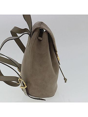 Salvatore Ferragamo Gancini Beige Suede Backpack Bag (view 2)