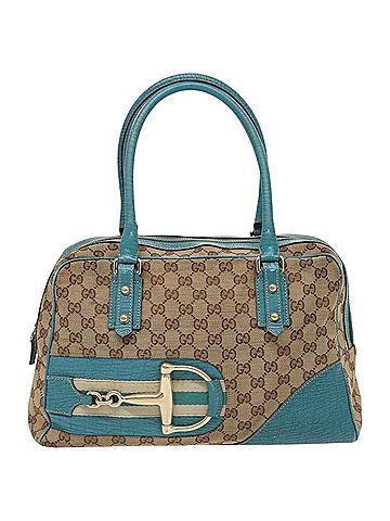Gucci Horsebit Beige Canvas Tote Bag (view 1)