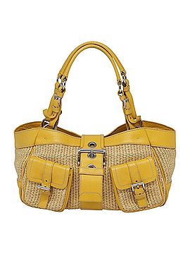 Prada Vitello Beige Wood Tote Bag (view 1)