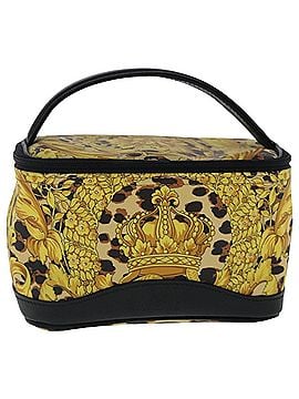 Versace Vanity Yellow Canvas Clutch Bag (view 1)