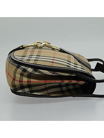 Burberry Nova Check Beige Canvas Shoulder Bag (view 2)