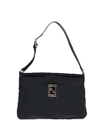 Fendi Black Canvas Shoulder Bag (view 1)