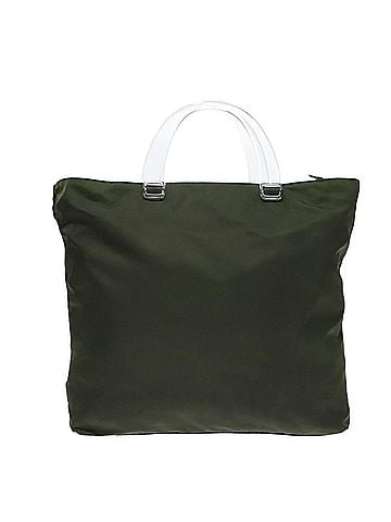 Prada Triangle Logo Green Synthetic Handbag (view 1)