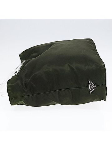 Prada Triangle Logo Green Synthetic Handbag (view 2)