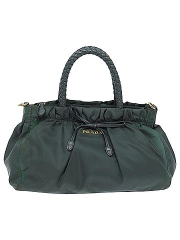 Prada Tessuto Khaki Canvas Handbag (view 1)