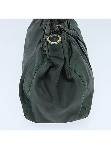 Prada Tessuto Khaki Canvas Handbag (view 2)