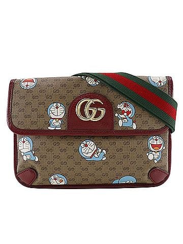 Gucci Doraemon Brown Canvas Shoulder Bag (view 1)