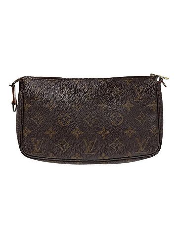 Louis Vuitton Pochette Accessoire Brown Canvas Clutch Bag (view 1)
