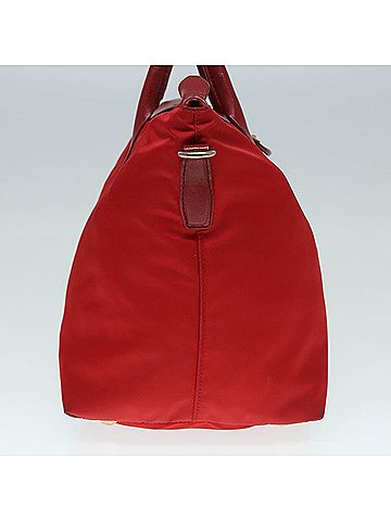 Prada Triangle Logo Red Synthetic Handbag (view 2)