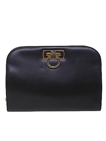 Salvatore Ferragamo Gancini Brown Leather Shoulder Bag (view 1)