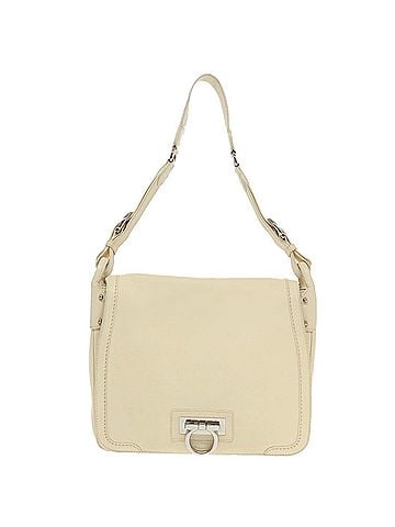 Salvatore Ferragamo Gancini Beige Leather Shoulder Bag (view 1)