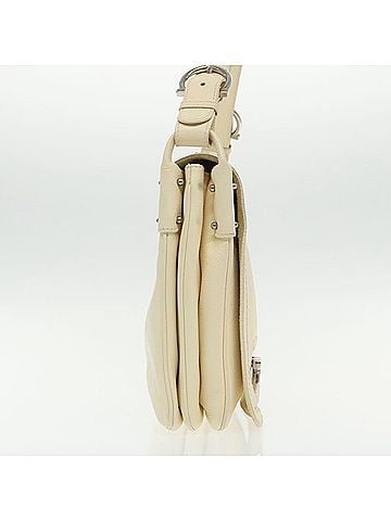 Salvatore Ferragamo Gancini Beige Leather Shoulder Bag (view 2)